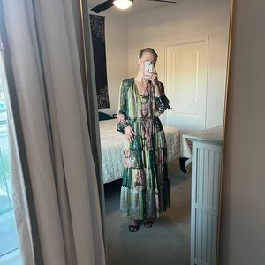 Oscar de la Renta Patchwork Stripe Silk-Chiffon Dress